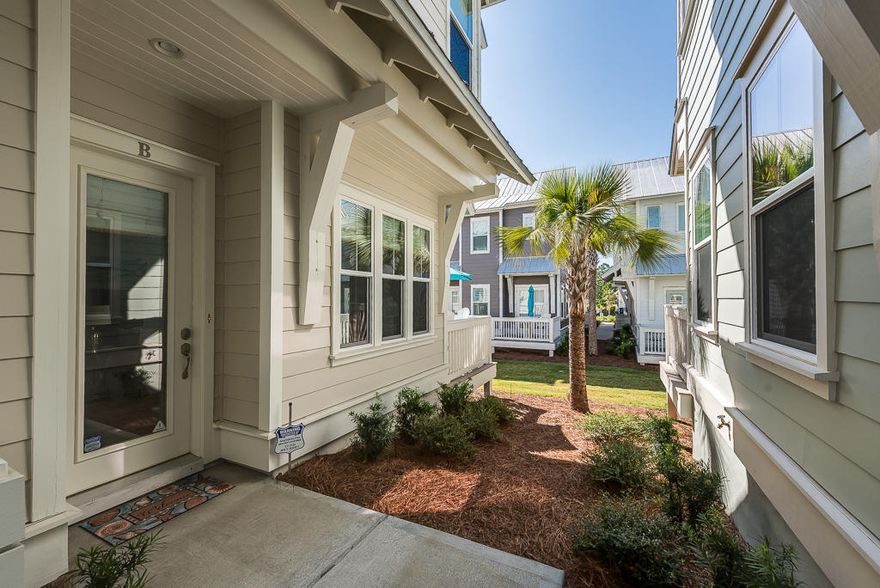 5 o'clock Somewhere is where you will want to be on 30A. Located in the front of Prominence this professionally decorated, never rented townhome is being offered furnished & rental ready. This upgraded unit has 10' ceilings, tile & wood floors, shiplap walls, painted accent walls in all rooms, open concept plan, gourmet kitchen with upgraded backsplash, granite, stainless steel appliances, oversize island & custom light fixtures, a 2 car garage plus outdoor deck area. Upstairs the master suite is a peaceful oasis with en-suite bath and the 2nd bedroom has a one of a kind custom hanging bed. 3rd bedroom is currently an office and can be easily converted to a bunk room. Resort style pool, grill station, across the street is The Hub with entertainment, dining, large screen TVs.