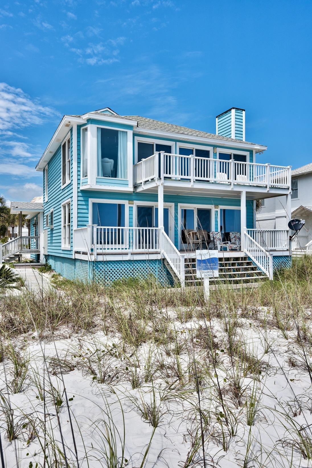 Gulf front in Inlet Beach, literally step off your porch and you're on the beachas close as you can possibly be. Tranquil, serene Inlet Beach is adjacent to Rosemary Beach and all the fun that 30A has to offer. This 4 bedroom, 4 bath beach cottage epitomizes what beach living is all about. A garage and ample parking is great for guests. Two stories with new upgrades on the interior, great kitchen that has abundant gulf views. Two decks facing the Gulf are just about priceless for sitting in a lounge chair and feeling the Gulf breeze. Located off a private street, there is no through traffic creating a secluded beach retreat reminiscent of the old days!It doesn't get any better than this!*Buyer to verify all dimensions*