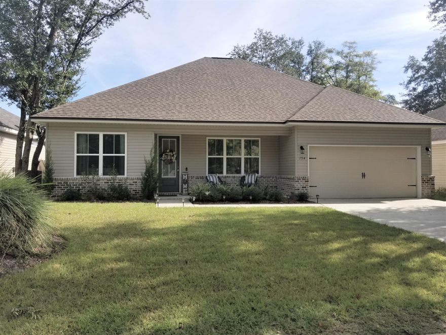 CONVENIENT location SOUTH SIDE of Crestview. Only 3 miles from Interstate 10, Just 8 miles to 7th Special Force and 24 miles to Eglin AFB. Restaurants and Shopping all within minutes. This almost New Home offers a spacious open floor plan, 9 ft. Ceilings, 3 Bedrooms, plus a Flex Room easy option for 4th Bedroom. Exceptional Kitchen with Tall upper Cabinets, Granite Counters, Stainless Steel Appliances, Center Island and a huge pantry. Wood Vinyl Plank Flooring in Foyer, Great Room & Kitchen. Master is a retreat separated from the guest bedrooms. Separate Shower, Soaker Tub and private Toilet area. Peaceful Back Yard with wood Deck, Privacy Fence, Sprinkler system, Timer and more. Call Today to view.