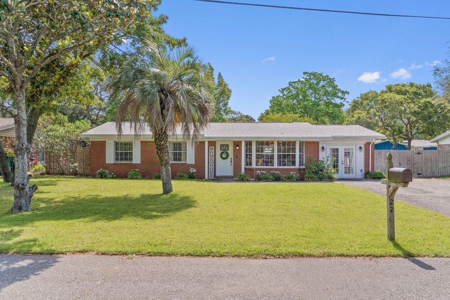 Location! Location! Location!!  This charming 3 bed/2 bath brick home in the heart of Shalimar is waiting for you to call it home.  Minutes from Eglin AFB, Meigs Park Boat Ramp, restaurants, shopping and so much more.  Bright, open concept with vinyl plank flooring throughout.  A new roof and new HVAC unit were installed in 2020.  The garage area has been converted to an office/bonus room for additional living space. The back yard is fully fenced with a storage shed.