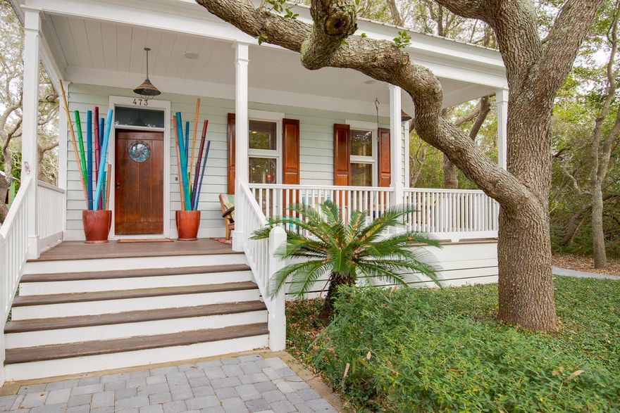 Back on the market...This Old Grayton Beach Cottage was built for and the construction was supervised by, the grandson of one of the founding fathers of Grayton Beach. At the time of construction, the owner was a charter boat captain, thus the nautical theme. The house was designed by an architect in Seaside to be respectful of and complementary to the cottage style in Grayton Beach.  The style of the house is: modified shotgun.The front door is solid mahogany hung on 200-year-old solid brass bayonet hinges. The Cypress boards used for the trim, mantel, wainscoting and cabinets in the living room/kitchen were hand selected at the sawmill by the owner, then planed to order. Notice very few knots.  The Cypress dining room table was custom built for that space.
