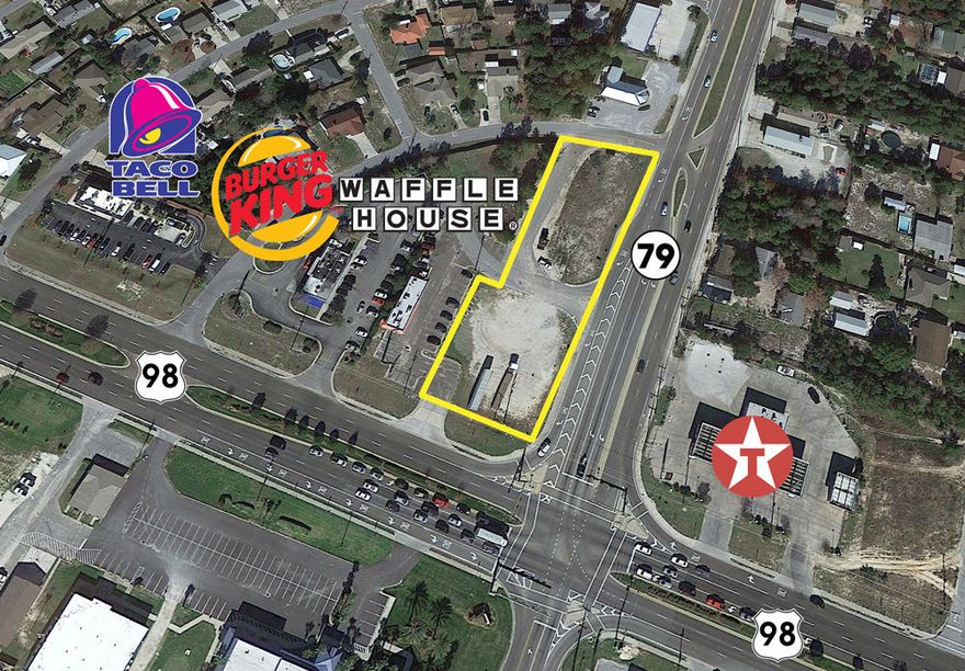 Front Door to Panama City Beach offered for sale! This prime commercial opportunity is located in Panama City Beach of Bay County, Florida. The contiguous parcels, totaling +/-1.15 acres, +/-135' of Highway 98 frontage, cover two corners at the intersection of U.S. Highway 98 (Panama City Beach Parkway) and State Road 79. Zoned Commercial High Intensity (CH). Per the FDOT, the average daily traffic count totals 39,000+ for U.S. Highway 98 and State Road 79 intersection. Please inquire for more information.