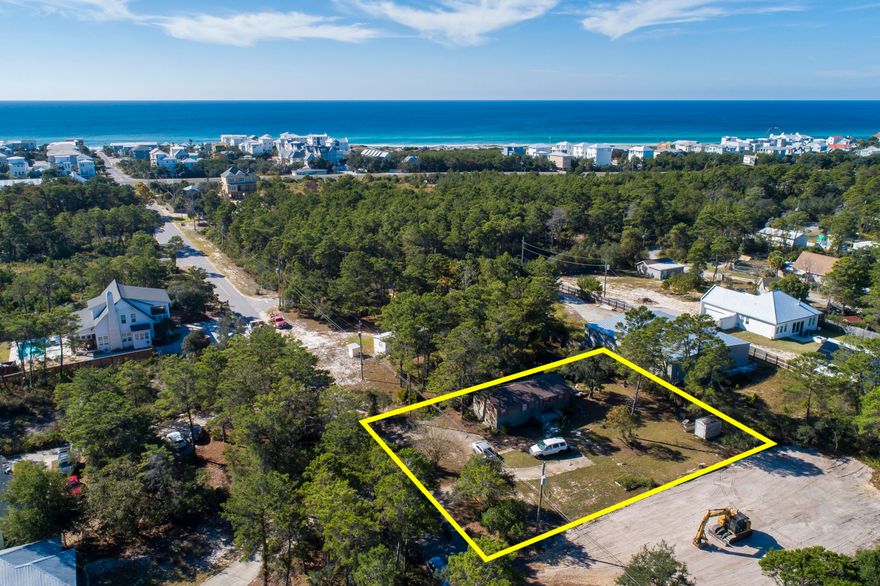 Shovel Ready! Prime Inlet Beach Opportunity Exceptional homesite in the heart of Inlet Beach, just minutes from Rosemary Beach and less than 1/2 mile from the Gulf. This .28 acre high & dry lot is fully prepped for building and offers a rare head start for builders or investors. Property includes a full set of plans for a 7BR main home (with 2 master suites) plus a 2BR carriage house, along with a comprehensive site plan that has preliminary approval from Walton County. Design features spacious front and rear decks for optimal outdoor living.Included in sale: Updated survey, Site plan & stormwater design, Geotechnical work, Preliminary county approvals, Public utilities available, located in Flood Zone X (no flood insurance required) No HOA & no rental restrictions.