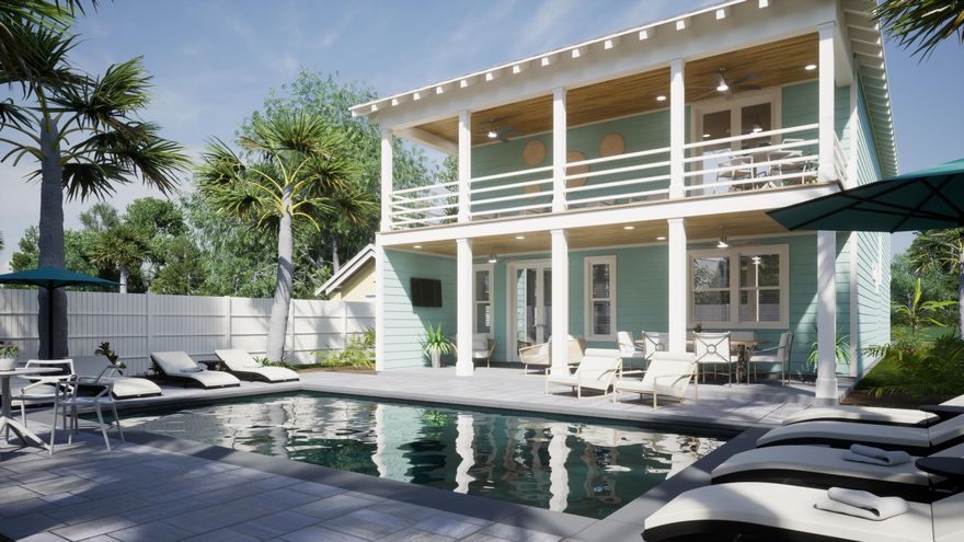 Brand new 5BR/4BA + bonus room beach house located on the West end of Panama City Beach - only 1 block away from beach access. You or your guest are only a short walk away from the white sandy beaches. This spectacular back yard is fully loaded with a heated in-ground saltwater pool and hot tub with paver pool deck. Other home features include quartz countertops, stainless appliance package, vinyl flooring throughout, tile showers, 8-foot doors, 9-foot ceilings, full width second floor balcony with stained tongue and groove ceilings, metal roof, single car garage and so much more. Home has the potential to sleep up to 20 guest with the proper configuration. Rental projections starting at $150K. Renderings are for visual purposes only, final selections subject to change.