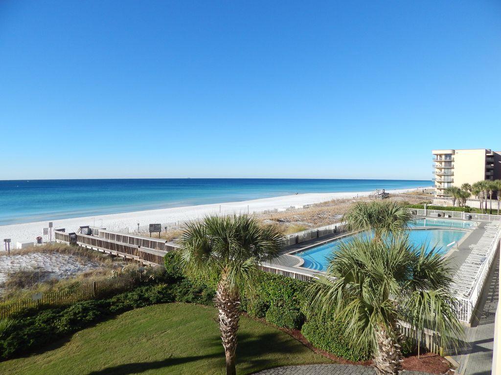 Beautiful 3 Br PLUS condo with Amazing Views of the Turquoise Waters of the Gulf of Mexico. This Fabulous Rental is sold fully furnished and features a unique floor plan with three Full Bedrooms plus BUNKS resulting in some of the best rental numbers on Okaloosa Island. Renovations include paint, granite countertops, stainless appliances, flooring, and updated furnishings. As an owner on the 3rd floor, you will enjoy direct access from the parking garage with No Elevator to contend with. Three full baths and full size washer and dryer will make any stay comfortable. Waters Edge has two large beachside pools, exercise room, bbq grills, and covered parking. Schedule Your Exclusive showing today.