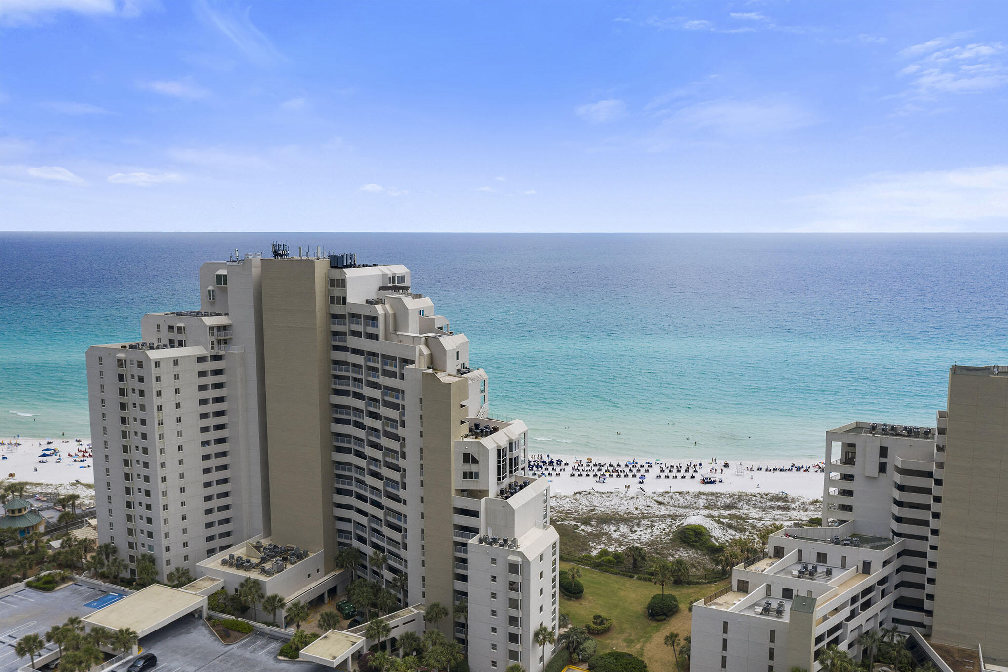 Enjoy panoramic gulf views from Destin to Panama City Beach from the wraparound balcony of this beachfront condo. You will love daily sunrises and sunsets from this 7th floor, 3Bed/2Bath, 2246 sqft Sandestin Golf and Beach Resort condo, which is offered fully furnished, has floor to ceiling windows, two living areas, a gourmet kitchen and tile throughout. Enjoy sunrise and your morning coffee from the private master balcony. Beachside II offer a private seasonally heated pool and private deeded beach access.