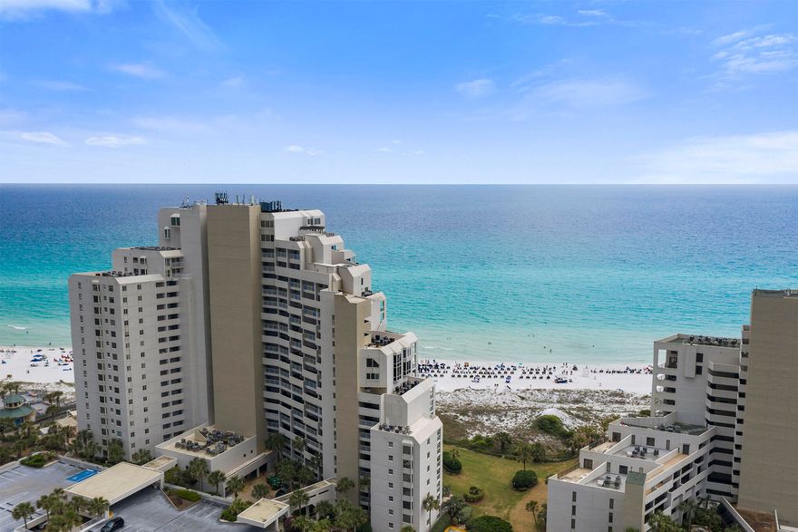 Enjoy panoramic gulf views from Destin to Panama City Beach from the wraparound balcony of this beachfront condo.  You will love daily sunrises and sunsets from this 7th floor, 3Bed/2Bath, 2246 sqft Sandestin Golf and Beach Resort condo, which is offered fully furnished, has floor to ceiling windows, two living areas, a gourmet kitchen and tile throughout.  Enjoy sunrise and your morning coffee from the private master balcony.  Beachside II offer a private seasonally heated pool and private deeded beach access.