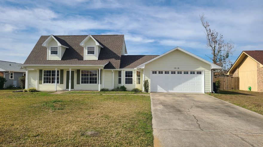 *****Back on the market- Buyer backed out after their loan was approved VA due to personal reasons*****This home is located in the family friendly Lynn Haven neighborhood of Derby Woods and is ready for a new owner. The house has a new roof, new painting throughout the main living areas with slate tile floors and engineered wood floors with carpeting in the bedrooms. AC new in April of 2021. This home has a large back yard with a yard building and the master bedroom is on the 1st floor.