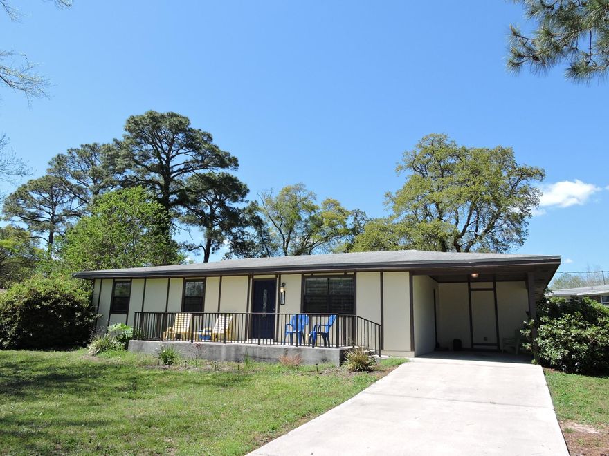 Quaint 3 bedroom, 2 bath home located on a corner lot overlooking a great neighborhood park. Low maintenance landscaped yard with fruit trees in the fenced back yard. This home features a large family room and dining/living area with tile flooring and recessed lighting. The kitchen has beautiful maple cabinetry with plenty of storage and matching appliances within. The laundry room has additional storage as well as 2 outside storage closets for additional needs. Centrally located in Fort Walton Beach close to bases, beaches and shopping.