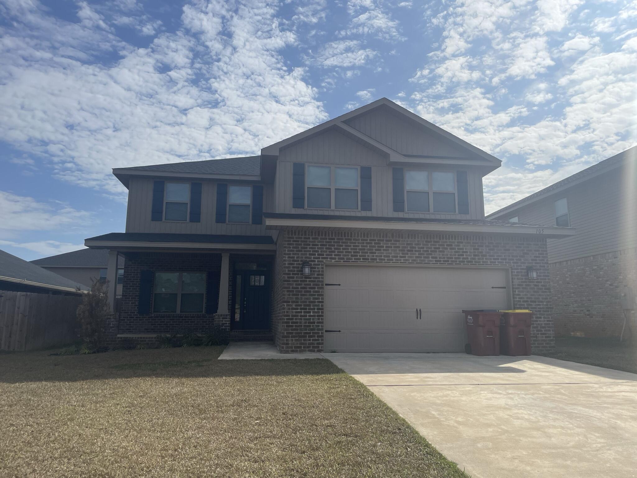 Take a look at all this 2628 sqft home has to offer! Plenty of space with 5 bedrooms and 3.5 bathrooms! Great floor plan with living, dining, and kitchen open to one another. Kitchen has a large island, tons of cabinets, and stainless-steel appliances. The primary suite is on the 1st floor with 4 additional bedrooms, two full bathrooms, laundry room, AND a large bonus room upstairs. There is a covered patio and privacy fenced yard out back. Enjoy the community pool conveniently located just around the corner.