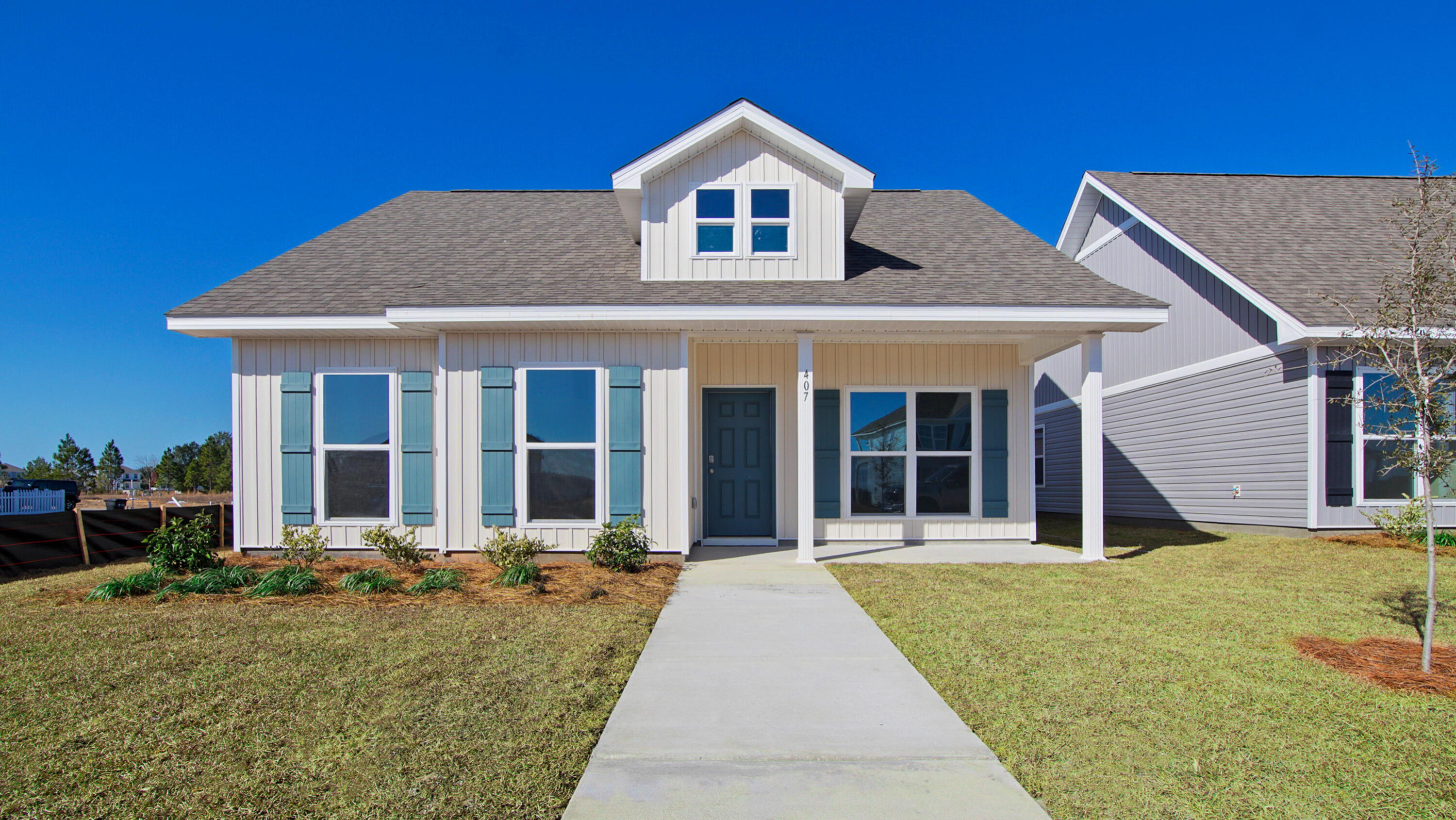 The Aspen floorplan is a single-story, 3 bedroom, 2 bathroom home, currently being built in our beautiful Owl's Head East community. This floor plan features a covered front and back porch. In the kitchen you will find an island, granite countertops ample counter space, and a pantry. Just off the kitchen you will find the dining room to enjoy family dinners, or it could be used as a flex space. The primary suite is located at the front of the home, complete with a large walk-in closet, two separate vanities, a standing shower, and water closet. This home features EVP flooring in all areas except bedrooms.