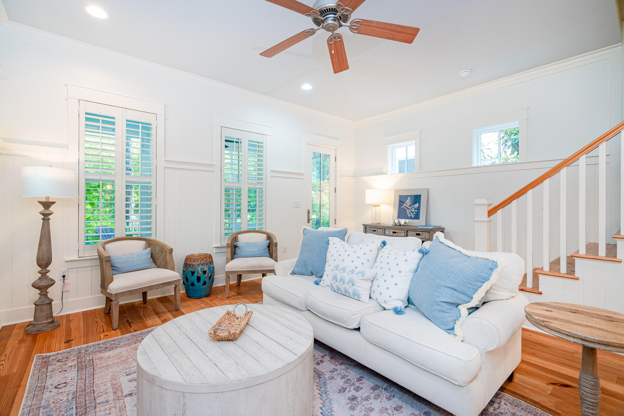Coastal Charm abounds in this beach cottage conveniently located just across from the Dragonfly pool. Watercolor is one of 30A's most desired communities and is filled with fun activities for the entire family. This lovely beach home has coastal charm, a spacious floor plan & features Master bedroom suite downstairs, 2 upstairs bedrooms w/ en-suite baths plus another bath to complement the bunk room and upstairs sitting area. There's plenty of porch space to relax on & enjoy gulf breezes as you embrace the 30A lifestyle. Ride your bike or take the golf cart to the Watercolor Beach Club for a perfect day on the sugar sand beaches of the Emerald Coast.