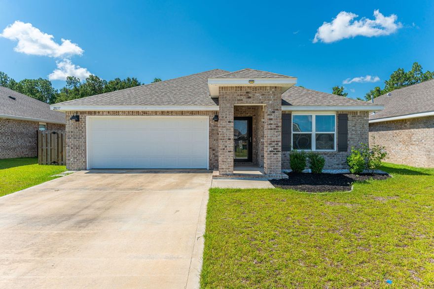 This beautifully maintained, single-story all-brick home in Crestview offers the perfect blend of modern design and everyday functionality. With 4 bedrooms and 2 bathrooms, this home features a split floor plan ideal for both privacy and convenience.Step inside to discover luxury vinyl plank flooring throughout the main living areas, paired with a bright, open-concept kitchen, dining, and living space. The kitchen is designed for style and function with stainless steel appliances, a gas range, tile backsplash, pantry, large kitchen island, and modern finishes.All bedrooms feature plush carpet and ceiling fans, and the private primary suite includes a spacious glass-enclosed walk-in shower, dual vanities, water closet, and walk-in closet. The guest bath offers a convenient shower/tub combo.

Out back, enjoy a covered patio that leads to a large, fully usable yard complete with a storage shed and additional side storage space.

Property Highlights:
" 4 Bedrooms | 2 Bathrooms
" All-brick, single-story construction
" Luxury vinyl plank flooring & plush carpet in bedrooms
" Open kitchen-living-dining area with modern finishes
" Stainless steel appliances & gas range
" Split bedroom layout
" Large primary suite with dual sinks and walk-in shower
" Covered back patio
" Spacious yard with shed and additional side storage


Conveniently located near Crestview amenities, schools, and commuting routesthis home offers comfort, space, and style.