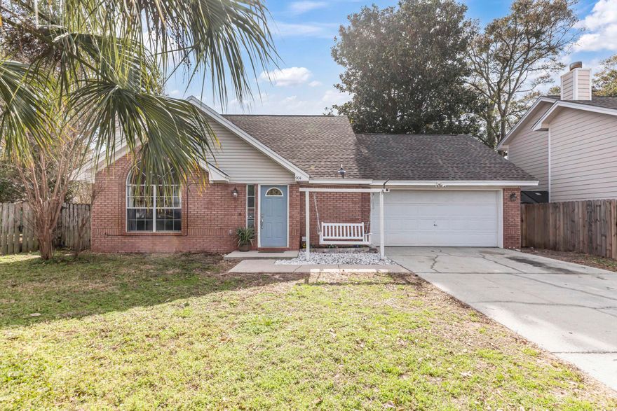 Discover your dream home in Fort Walton Beach! Washer/dryer convey. This all-brick gem, boasting a 2020 roof, welcomes you with a luxurious first-floor master featuring a walk-in closet and a tranquil backyard oasis. Revel in the charm of a wood-burning fireplace, complemented by vaulted ceilings that enhance the open and airy atmosphere. The remodeled kitchen, equipped with new appliances, transforms meal preparation into a joyous experience. Upstairs, two guest bedrooms ensure privacy, while the fully fenced backyard offers a perfect retreat for outdoor activities. With a two-car garage, prime location, and over $20,000 in renovations, this property is a rare find. Seize the opportunity to make it your home--schedule your showing today!