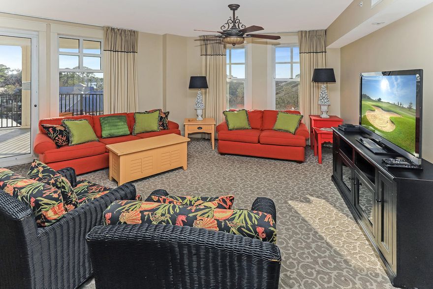 Welcome to the Village of Baytown Wharf.  This penthouse style condo sits above Marlin Grill and looks out at all the daily and nightly activity of Baytown (music, fireworks, people watching abound).  Enjoy the view of the Bay while sitting on your arc shaped covered balcony.  Condo has an open concept perfect for entertaining.  Observation Point owners have exclusive access to The Founders Club (located on the same floor).  In addition, owners have access to a wonderful terrace which boasts a resort style pool, hot tub, fitness center, and a beautiful lawn with a grilling area.