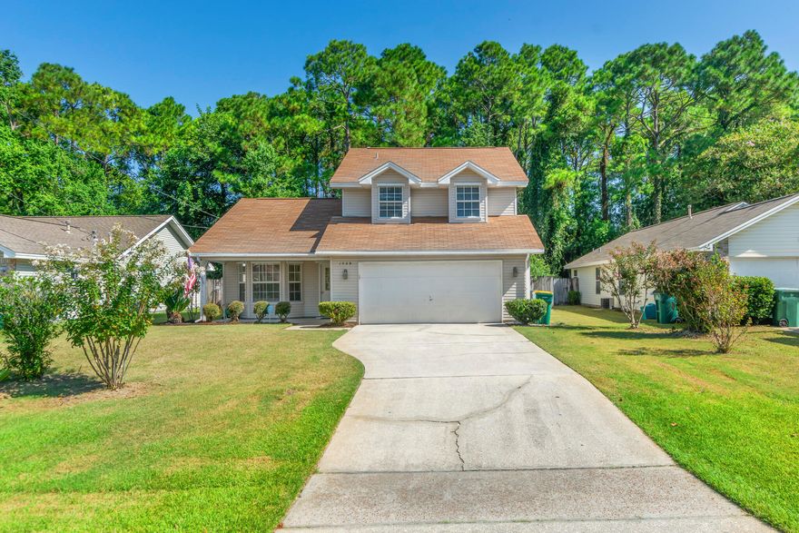 Welcome to this well-maintained TWO-owner home, cherished by the current seller for nearly THREE decades.Owned by a retired Air Force Chief, this property reflects pride of ownership and care.Featuring 3 bedrooms and 2.5 baths, this spacious home offers an inviting open floor plan perfect for comfortable and relaxing living.Enjoy the formal living and dining room with soaring cathedral ceilings and a separate family room, ideal for gatherings. The functional kitchen boasts plenty of storage, newer stainless steel appliances (excluding the refrigerator), and a generous breakfast bar. All bedrooms are located upstairs for privacy and convenience. The master suite serves as a peaceful retreat with a double vanity, a large walk-in closet, and serene backyard views.