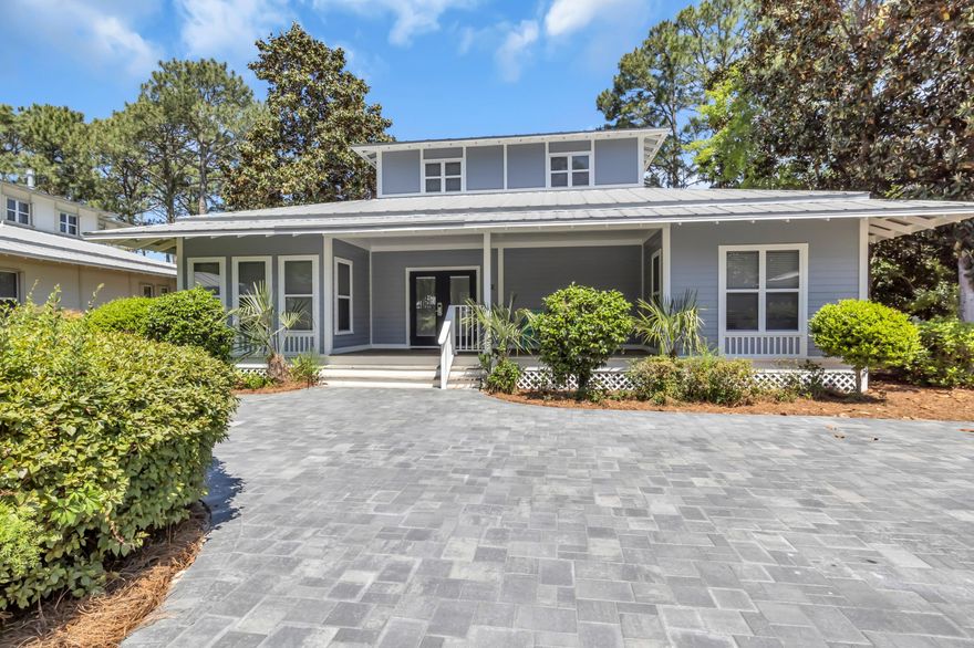 Lovely two-story home located in the picturesque neighborhood of Prestwick with serene views of the lake and golf course. This home has beautiful curb appeal with a welcoming front porch and paver driveway with ample parking. Hardwood floors extend throughout the home, ideal for sandy beach living & easy maintenance. The primary bedroom is located upstairs and features a large balcony overlooking the lake, walk-in closet, and double doors leading into the ensuite bathroom with a double vanity, Whirlpool tub & walk-in shower. Both additional bedrooms are conveniently located on the 1st floor giving the primary bedroom extra privacy. One of the bedrooms offers a queen bed, direct access to the screened deck, and a private ensuite bathroom. All 3 bedrooms are generous in size with the third bedroom offering two twin beds bringing the sleep capacity to 6. The open patio was made for grilling while the screened-in deck is the perfect place to enjoy dining outdoors with the peaceful backdrop of the lake. This charming home comes fully furnished with all utilities included and is available for a 6-month lease beginning mid-September. Prestwick is just a short drive away from The Village of Baytowne Wharf which is a pedestrian village offering several great restaurants, retail shops, and fun entertainment options for the whole family. Whether you are sunbathing on the beach, refining your golf swing, indulging in retail therapy, or feeling the gulf breeze on a bike ride, you will find that time slows down here. Come relax and enjoy the resort lifestyle at Sandestin Golf and Beach Resort and discover the extraordinary beauty of the Emerald Coast!