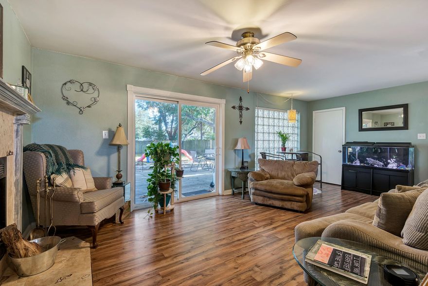 Beautifully Well Maintained Home, 3 bedroom/1.5 bathroom, Many Updates, 1/4 Acre Lot, Large Fenced Backyard & Wooden Deck.Centrally Located to All the Bases, Schools, Shopping, Restaurants, Mall & Beaches.2014 Updates: Travertine Tile Fireplace Surround & Kitchen Floor, New Paint on All Walls & Retextured, Bedroom Lights & Ceiling Fans, Carpet with Higher Grade Padding, Insulation Sprayed in Attic, Kitchen Deep Sink & Faucet, Access to Laundry Room, Fireplace Fluke Cleaned, Air Ducts Cleaned, Inside A/C Unit: Coils Cleaned, New Screens on All Windows & Sliding Glass Door.Additional Updates: NEW METAL ROOF 2013, Kitchen Appliances 2008, Hot Water Heater 2013, 2012 A/C Outside Unit, 2008 Bathtub & Sink, 2012 Lawn Pump