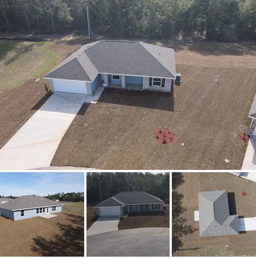 This 1605 sq ft home will feel much bigger as you enter. Both dining and living rooms have cathedral ceilings. The kitchen overlooks the living room and has a lot of counter space! You'll see a lot of natural light coming in as the living room has 3 windows as well as a door out to the large, covered porch, a window in the kitchen and a bay window in the dining area. This is a split bedroom plan. The master bath has both a garden tub with window and a separate walk-in shower. All wet area floors are adorned with an upgraded flooring called Puretec. All other rooms have carpet. The exterior is front sided brick with 3 sided maintenance free vinyl. This home comes with a 10 yr Bonded Builders warranty.