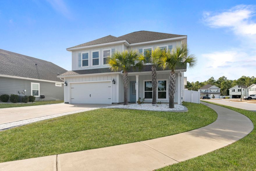 Welcome to this beautiful 4 bedroom, 3.5 bath home with a private pool and 6-person sauna located just a short drive to both 30A and Grand Boulevard in the desirable Stonegate neighborhood. The owner's suite is located on the main floor, with 3 bedrooms and a massive loft area located upstairs. Two of the bedrooms share a 'Jack and Jill' bath with separate sinks. Every bedroom has a walk-in closet. Tons of storage throughout the home! Home features many upgrades including: soft close cabinets, shiplap throughout, upgraded lighting fixtures and carpeting, extended pavers at driveway and throughout the backyard, screened in porch, grill shelter in the backyard and a sprinkler system. Home comes with a brand new 6-person sauna! The sparkling pool is outfitted with a large extended shelf for sunbathing, along with an umbrella sleeve for added shade and the waterline fountains will dance in the programmable LED light show. Pool fencing included. Furniture not included, but open to selling all furniture or a la carte. 