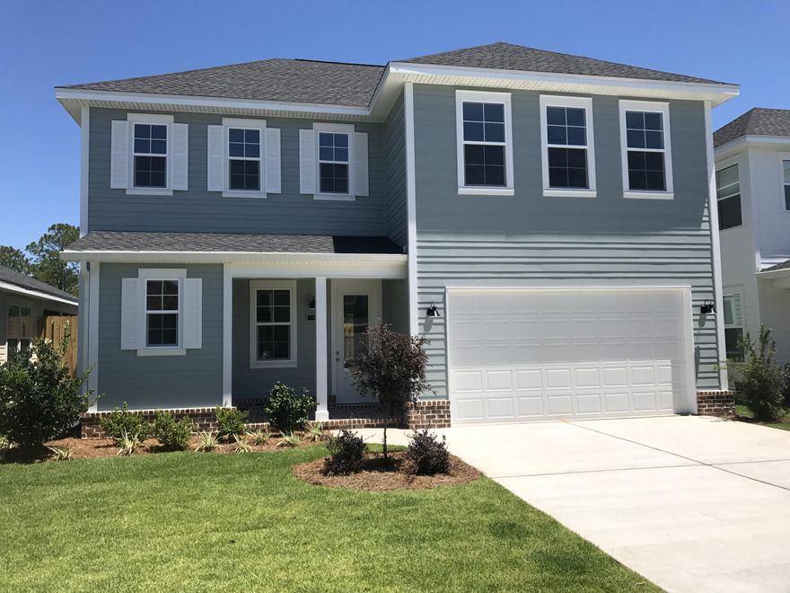 Detailed New Construction in SRB! The ''FARRAH'' plan is highlighted w/4br, 3.5bth and a 2 car garage and extra storage. A reclaimed brick front porch draws your eye initially. As you enter the foyer, it leads in two directions, to the great room or opposite hall toward utility room & big storage closet. Flow up the hall passing the stairwell, half bath & you'll enter the Great Room that encompasses the living, dining & kitchen. The beautiful upgraded kitchen is adorned w/Quartz counter tops, subway backsplash, quiet-close cabinetry, stainless steel appliances & large pantry. Breakfast bar seats (3) comfortably & has a touch of Wainscoting. Wood flooring accentuate the foyer, living, dining, kitchen & extends into 1st floor 4th bedroom/office that has its private stylish full bath w/walk