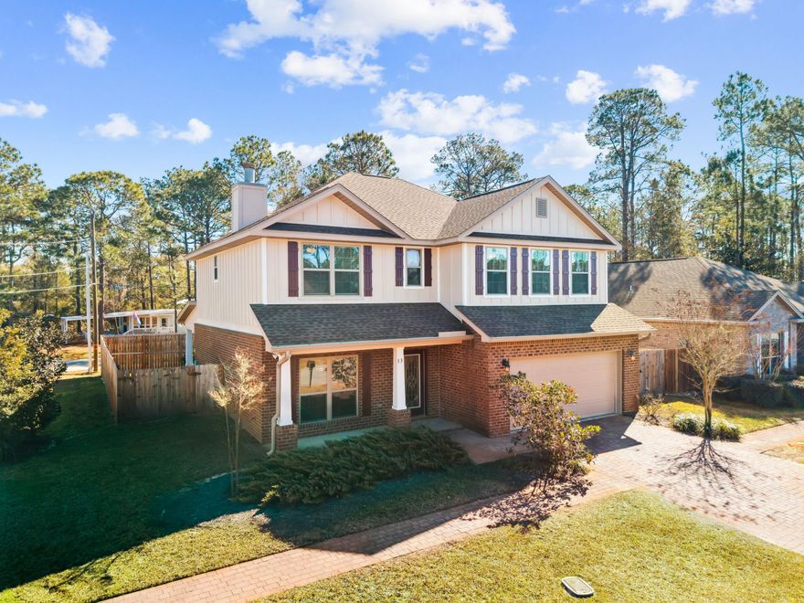 Set on a desirable corner lot within Harstvedt Plantation, this expansive family residence offers a thoughtful floor plan, meaningful upgrades, and a location that supports both daily routines and coastal downtime. Originally built as the subdivision's model home, the property benefits from a larger layout and upgraded finishes throughout. With four generously sized bedrooms and three-and-a-half baths, the home is designed to live comfortably, anchored by a downstairs primary suite that adds ease and privacy to everyday living. Wood flooring runs through the main living spaces, complemented by granite countertops and stainless steel appliances in a kitchen built for function and gathering. The home's flexible layout continues upstairs, where a full-sized bonus room invites creativity as a media room, play space, home office, or secondary living area. Recent improvements add confidence and value, including a new roof, a newly fenced backyard, several new windows and screens, and a new mailbox, ensuring the home feels both cared for and current.

Outdoors, the fully fenced yard creates a private setting for entertaining, relaxing, or accommodating small pets. The corner lot placement enhances space and light while reinforcing the home's presence in the neighborhood. Just two blocks away, Bay Park provides waterfront access and a boat launch, extending the lifestyle beyond the property lines and into the surrounding natural amenities.

Harstvedt Plantation is known for its quiet, family-oriented atmosphere and its proximity to parks, schools, and everyday conveniences. Residents enjoy a tucked-away feel while remaining close to Gulf Place dining, shopping, and beach access, as well as nearby green spaces and water activities. The community appeals to those seeking room to spread out, a sense of neighborhood calm, and easy access to both the bay and the coast without the pace of a resort setting.