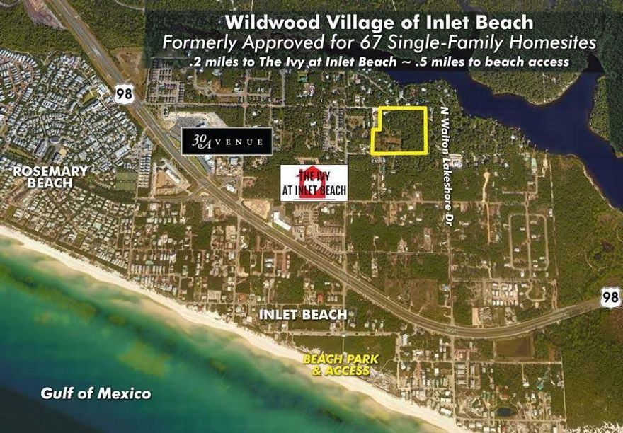 Exceptional single-family development opportunity in Inlet Beach of South Walton County, Florida!