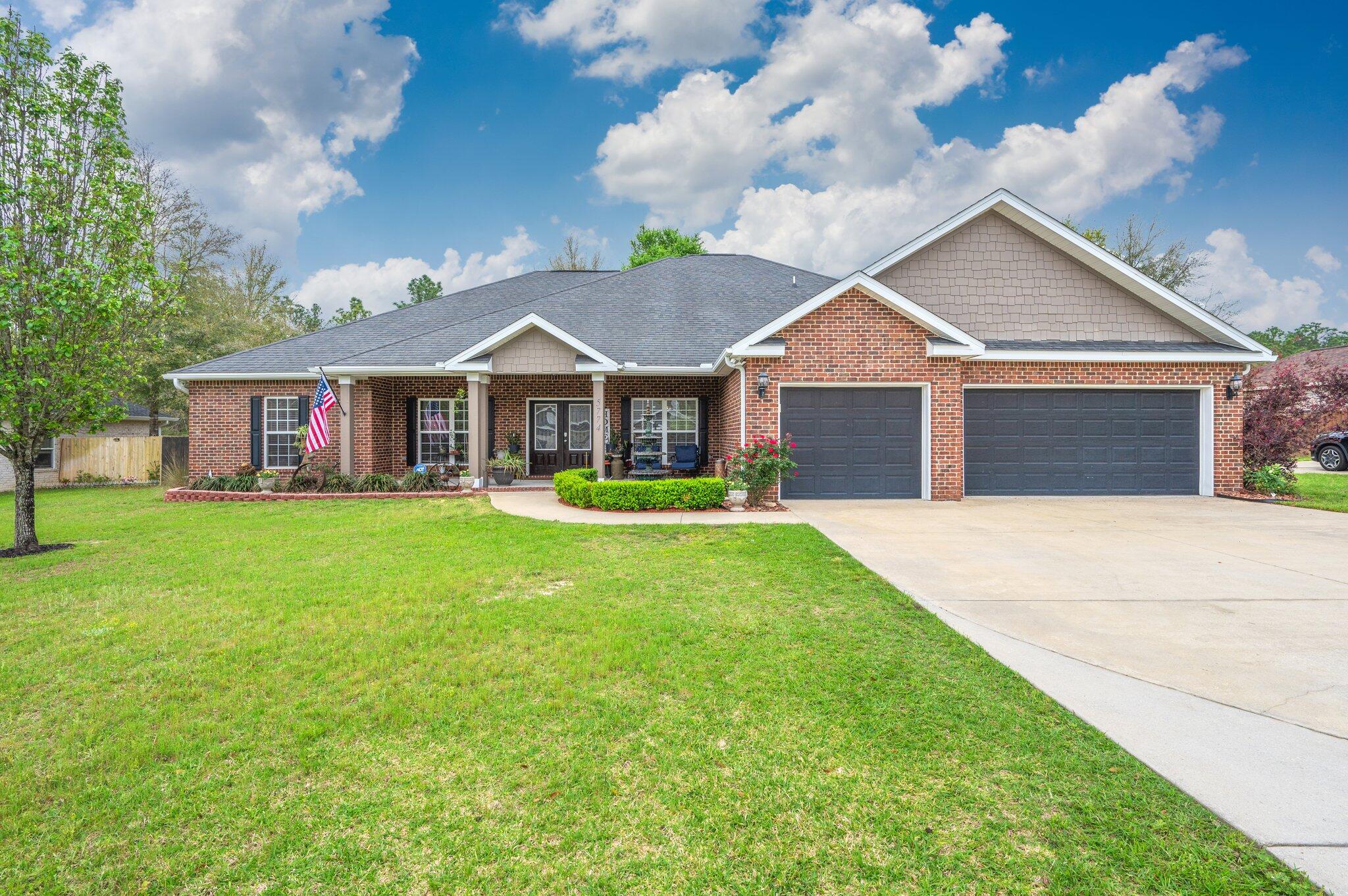 This brick home offers great curb appeal, an oversized 3-car garage, & a welcoming covered front porch. The open floor plan features a spacious living area, granite kitchen with stainless steel appliances (all less than 2 years old)eat in kitchen & a formal dining room.The 4th bedroom provides added flexibility for guests and dedicated office is perfect for working from home, or a 5th bedroom.The primary suite includes tray ceilings, double vanities, a soaking tub, and a walk-in shower with dual shower heads. Freshly painted.Framed with two by six walls . Large shed/workshop in the backyard of this half acre lot with sprinkler system and propane gas tank. Located in Willow Creek Plantation, a desirable neighborhood with access to community amenities including a pool and playground.