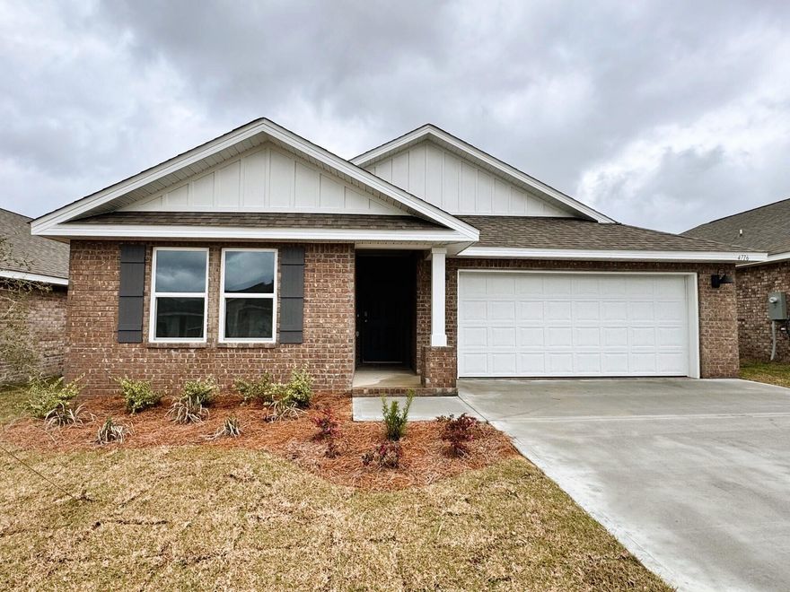 ALMOST MOVE IN READY! Highly desirable brand-new design, the ''Lakeside'' floorplan in Patriot Ridge NEW phase. Offers Residents: Community Pool/Cabana, sidewalks, underground utilities & more. This highly desirable NEW floorplan provides a well-designed relaxed OPEN concept, no wasted space, 5 beds, 3 baths, nice 12 x 9 covered back patio & 2 car garage. Well-designed kitchen, all stainless appliances, smooth top range, quiet dishwasher, built in microwave, roomy dining area & more. Striking wood-look flooring, plush carpet in the bedrooms. The Smart Home 'Connect' System has several convenient devices. Stylish craftsman exterior adds to the great curb appeal. Easy drive to the airport, military base, beaches at Ft. Walton, Destin area & just minutes to golfing. Desirable So. Crestview.