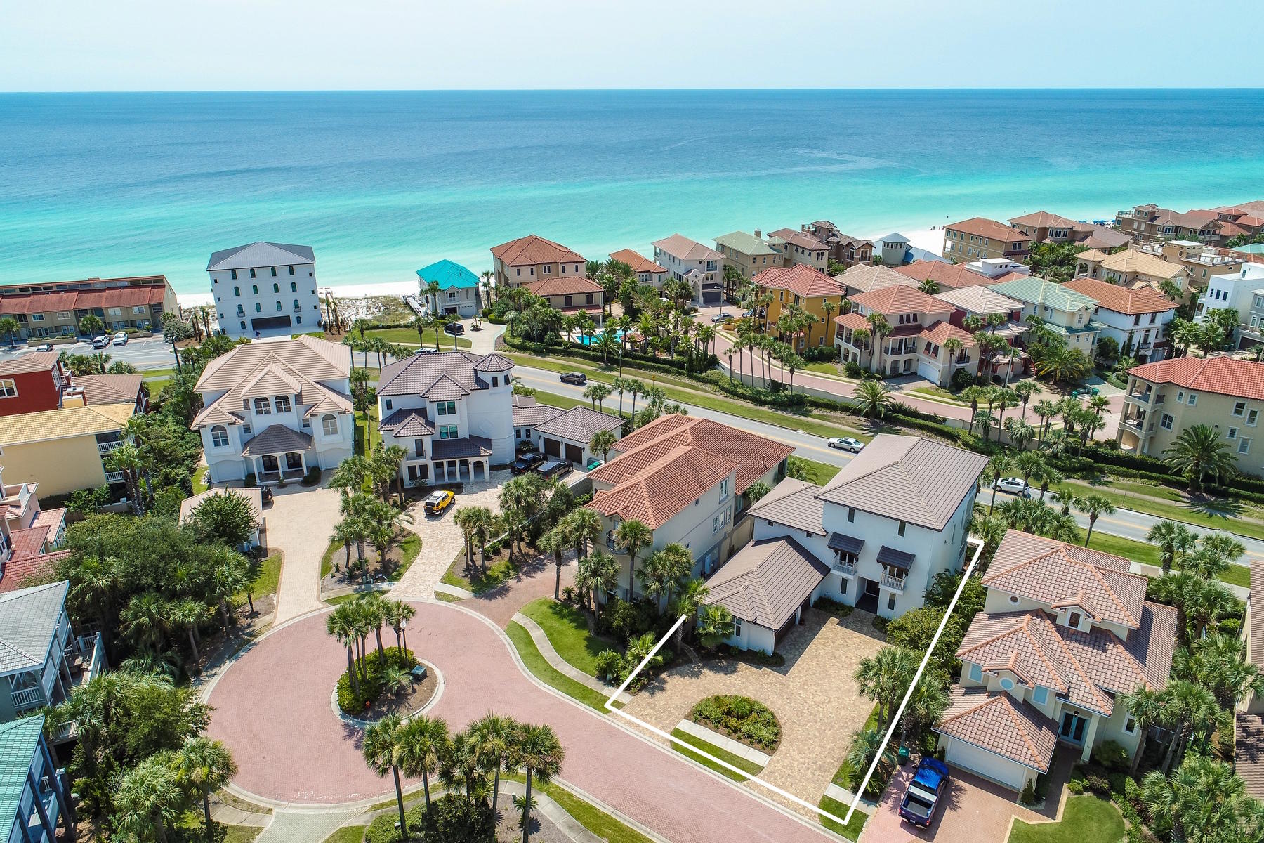 Discover pristine coastal contemporary construction prominently located behind the gates of Destiny East, presiding directly on Scenic Highway 98 offering exceptional gulf views and excellent proximity to beach access. This recently completed beachside residence is curated with unparalleled resort-style amenities highlighted by an elevated private pool area complete with optimal outdoor living including wrap-around porches and expansive gulf views. Masterfully designed for optimal rental potential, this property boasts up to $200,000 in projected gross annual income. Notable features include a private elevator accessing all three floors, oversized three-car garage with ample overflow in the parking court, two laundry areas on the first & third floor as well as professional furnishings &