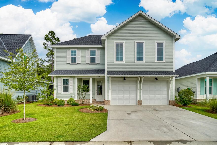 This 2 story Farrah Plan has 4 bedrooms and 3.5 baths with a 2 car garage. This open floor plan includes 9' ceilings throughout, quartz kitchen countertops, stainless steel Bosch gas appliances, wood cabinetry with soft-close features, tankless water heater, crown molding and Core-Tec Luxury Vinyl Flooring throughout. Notable exterior features include heirloom brick, irrigation system and a  screened in back porch for entertaining. The backyard is fully fenced and all landscaping is included with rent. The Watersound Origins community is a wonderful neighborhood full of amenities including the Village Commons pool & fitness center, miles of nature trails, dock access to Lake Powell, unlimited golf and much more.