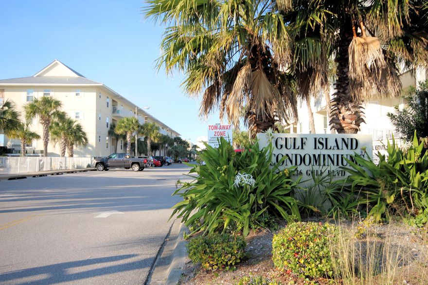 REMARKABLE newly furnished and extremely clean one bedroom 2 bath condo in the desired Gulf Island Condominiums. Less than 1 1/2 blocks from the White Sands and Turquoise Waters of the Gulf of Mexico. All new appliances and All new furniture (all convey). Even new balcony furniture. Views of Gulf and Santa Rosa Sound from balcony. Extra twin size bunk beds in hallway allow for the property to sleep 4. New hot water heater. Association provides water, basic cable, trash, community pool, grilling area. Entire complex very clean. Excellent residence, vacation home, or vacation rental income property. This home truly ''move-in'' ready with everything new and VERY clean. Excellent property at excellent price. This unit needs to be seen quickly.