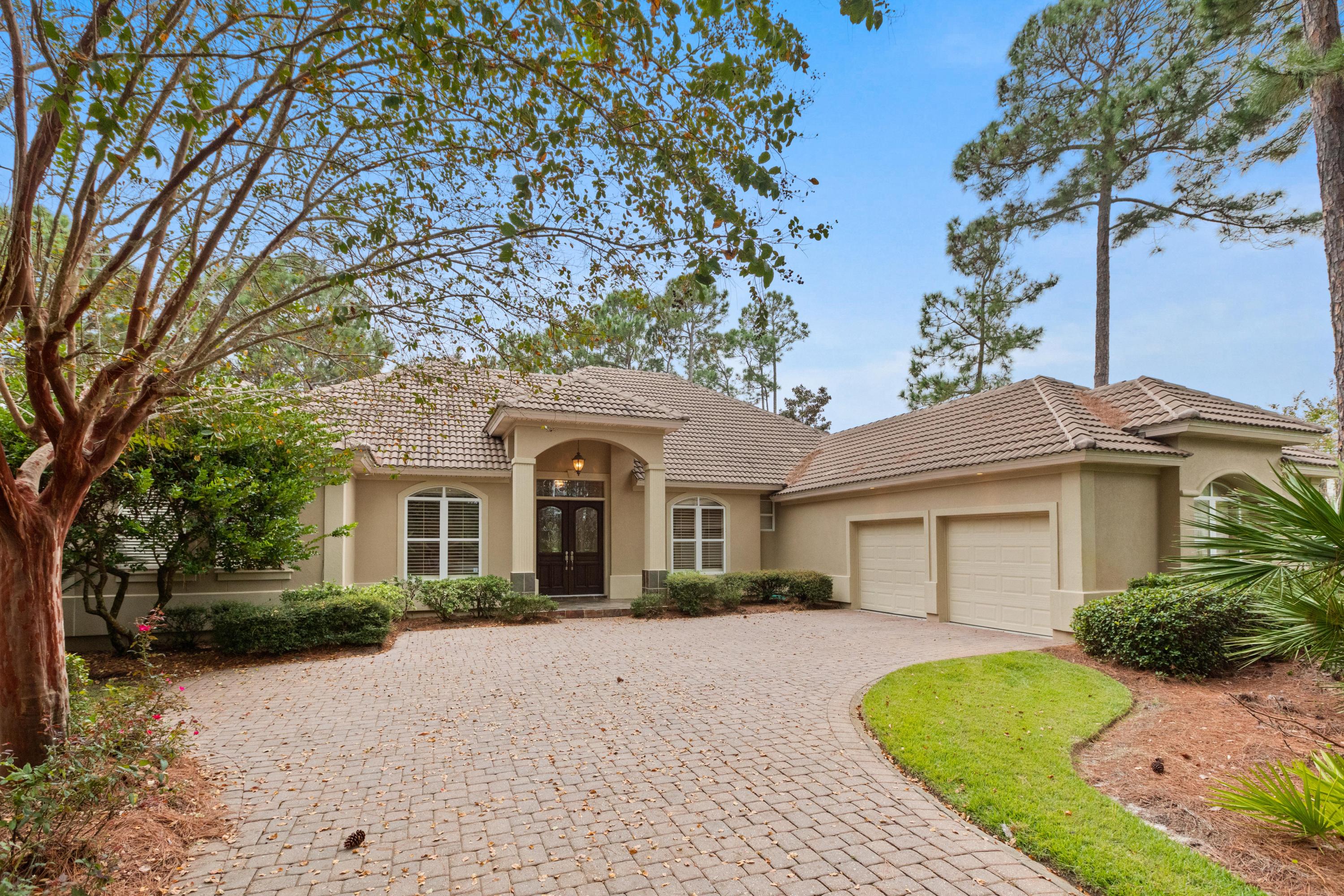 A true Golfer's paradise, enjoy majestic views overlooking a serene lake out onto the 7th fairway in this custom built home in Destin's most prestigious Golf Community. Warm-ups start in your own backyard taking practice shots on your private putting green. Purposefully designed floor plan with 3 bedrooms plus an office and 3 full bathrooms all on one level, sprawling over 3,100 SqFt. Custom features throughout will not go unnoticed. Summer kitchen for the ultimate outdoor Florida lifestyle, crown molding throughout with plantation shutters, wet bar with a wine fridge and custom built ins, and the ultimate chef's kitchen with a walk-in pantry and gas range. Kelly Plantation amenities include a community pool, play ground, fitness center, and a sport court. Owner financing available!