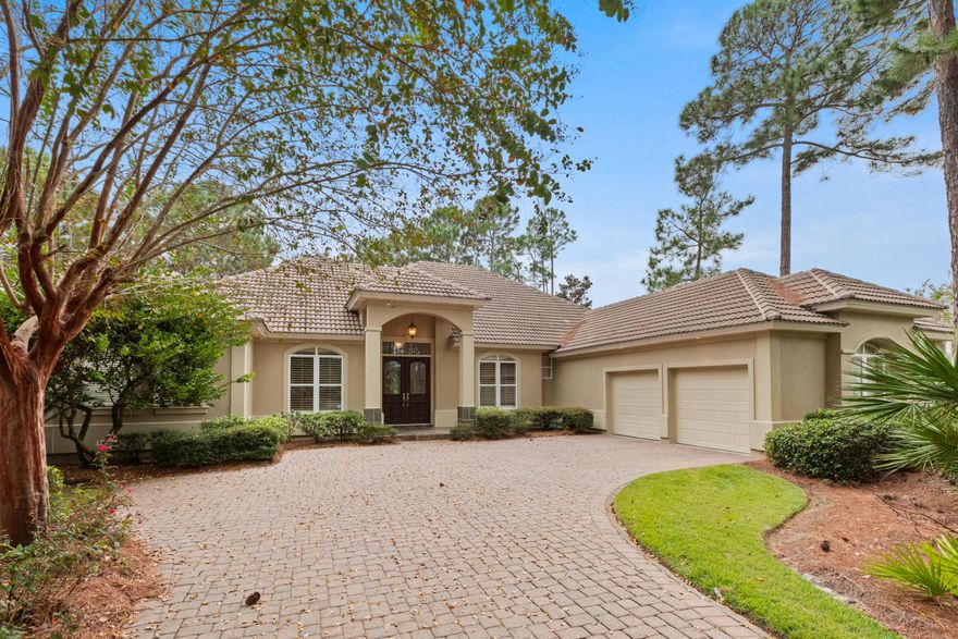 A true Golfer's paradise, enjoy majestic views overlooking a serene lake out onto the 7th fairway in this custom built home in Destin's most prestigious Golf Community. Warm-ups start in your own backyard taking practice shots on your private putting green. Purposefully designed floor plan with 3 bedrooms plus an office and 3 full bathrooms all on one level, sprawling over 3,100 SqFt. Custom features throughout will not go unnoticed. Summer kitchen for the ultimate outdoor Florida lifestyle, crown molding throughout with plantation shutters, wet bar with a wine fridge and custom built ins, and the ultimate chef's kitchen with a walk-in pantry and gas range. Kelly Plantation amenities include a community pool, play ground, fitness center, and a sport court. Owner financing available!