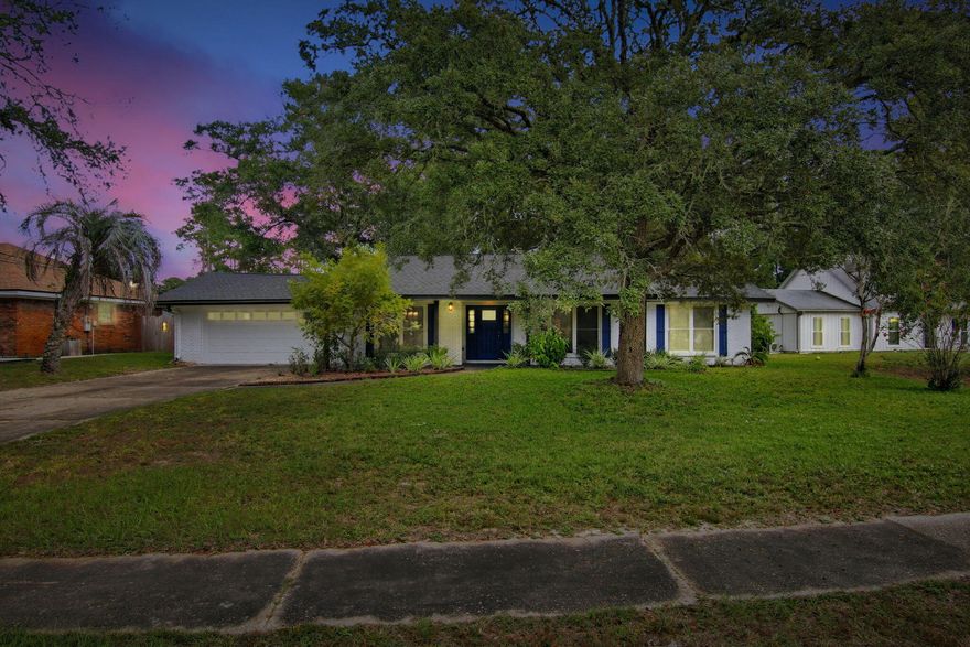 Don't miss out on the opportunity to acquire this newly renovated gem located in a sought-after non-HOA neighborhood! This charming home, nestled in a serene setting, offers easy access for commuters heading to Eglin Air Force Base and Niceville's top-rated schools.  Freshly updated and move-in ready, it boasts significant improvements, including a new HVAC system and new electrical panel installed in 2019, as well as a brand-new roof added in 2021.As you step inside, you'll be welcomed by updated flooring throughout the living spaces, complemented by plush new carpeting in the bedrooms. The newly renovated bathroom features stylish tile work, a contemporary shower, and a double vanity, all enhanced by elegant mirrors. The master suite is a true retreat, complete with a spacious walk-in  closet for ample storage and extra desk/vanity space.
The kitchen truly shines as a culinary haven, equipped with modern stainless-steel appliances, pristine white cabinets adorned with trendy hardware, and stunning quartz countertops. This home offers two inviting living areas, one seamlessly opening into the kitchen and another located at the back for added privacy. Additionally, the front bedroom includes a built-in bookcase, making it an ideal setting for a home office or reading nook. 
The fenced-in back yard is spacious enough for boat storage, barbecue gatherings and room for lots of pets!
 Embrace the comfort and style of this exquisite property, perfect for new owners!

