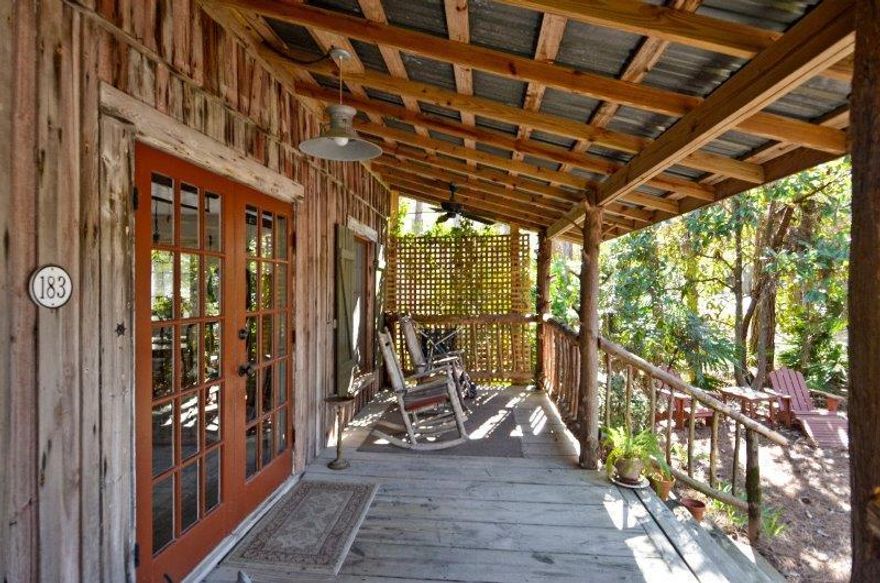 .Historic landmark cottage - own a original piece of Grayton Beach history -The Shepherd Cottage aka 'Sugar Shack.' This cottage is an excellent example of the 'Hall and Parlor' house which was utilized in Grayton in the early years. The house was originally lived in by mill workers in Poley, AL, and was moved to the Beach (situated just behind, south of the Butler's 'Old Store'(now Red Bar site ) by W.J. Shepherd. The family used the cottage there for years, with Shepherd's daughter composing a book of poetry that was published while she was living there.The property was purchased in the 70's by well known, local entrepreneurs and then became known as the 'Sugar Shack'. The cottage was purchased in the mid 1990's by the Hester family who relocated it to it's present site. Turn-key ,