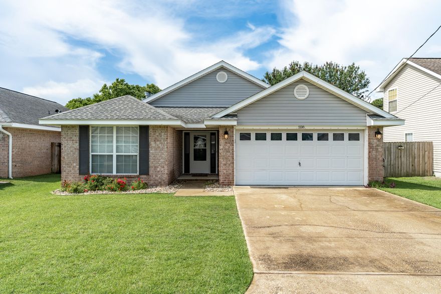 VA Assumption AVAILABLE 2.75% Rate!! Welcome to this beautifully updated 4-bedroom, 2-bathroom home perfectly located just minutes from Hurlburt Field! Featuring a 2020 roof, 2021 HVAC, 2021 Water Heater, split floor plan, this spacious residence is ideal for entertaining while still offering private retreats for guests or family.Step inside to find wood laminate flooring flowing through the foyer and main living spaces, complemented by soaring ceilings that create an open, airy feel. To the left of the entryway, two bedrooms and a full bath.Continue through the foyer to the heart of the home where a cozy wood-burning fireplace with a freshly painted white mantle anchors the generous living room. The modern kitchen is designed to impress with granite countertops, subway tile backsplash, stainless steel appliances, bar seating...beautiful gray cabinetry, steel-bracket wood floating shelves, and a spacious pantry that checks every box.

Just off the living area, the primary suite is a true retreatfeaturing a luxurious en suite bathroom with double vanities, an oversized tub/shower combo, tiled floors, and an extra linen closet. A short hallway leads to his-and-hers walk-in closets and a serene, spacious bedroom. The fourth bedroom, located just off the kitchen, is perfect as a flex spaceuse it as a guest room, playroom, or your ideal home office.

Additional perks include an indoor laundry/mudroom and a prime location just west of Hurlburt Fieldoffering quick access to Fort Walton Beach, Navarre, and even Pensacola for weekend events and entertainment.

Don't miss your chance to own this stylish, well-located home with standout features and a functional layoutschedule your private showing today!