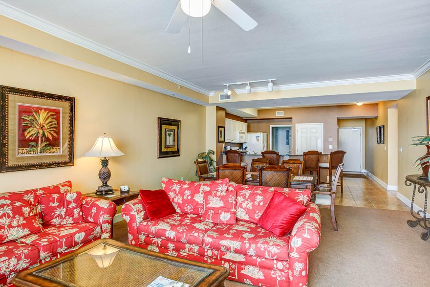 CURRENTLY UNDER CONTRACT - SELLER ACCEPTING BACK-UP OFFERS. Don't miss out on this 5th floor A plan! Come see this extremely spacious (1593 sqft) 2 bedroom, 2 bath that sleeps 6-8 comfortably. Wake up in the morning with a spectacular view of the beautiful Gulf of Mexico from your HUGE master bedroom suite, with great bay window facing the beach!!!! Unit 505 is the ONLY two-bedroom floor plan in Tidewater that can offer this gorgeous view, while including private access to the spacious balcony!!! Impeccably decorated with Tommy Bahama-style furnishings for a tropical, beachy feel. Master bathroom has dual vanities, large garden tub, separate stall shower and large walk in closet w/owners lock-out closet. Guest Bedroom features 1 King sized bed.