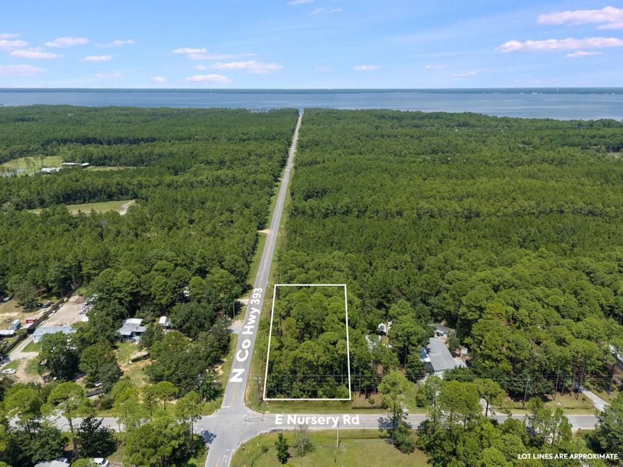 Prime corner lot on Nursery Rd & N County Hwy 393 in Santa Rosa Beach! This 0.70-acre vacant parcel offers excellent visibility and accessibility in a high-demand location. Just minutes from 30A beaches, schools, shopping, and dining, and less than 2 miles from the Choctawhatchee Bay access at the north end of Hwy 393. The property is also only about 2 minutes to Cessna Landing Park & public boat ramp, perfect for boating, fishing, and enjoying the bay. With no HOA, this lot provides the flexibility to build your dream home or an investment property. A rare opportunity to own a spacious corner lot in one of the fastest-growing areas of South Walton!