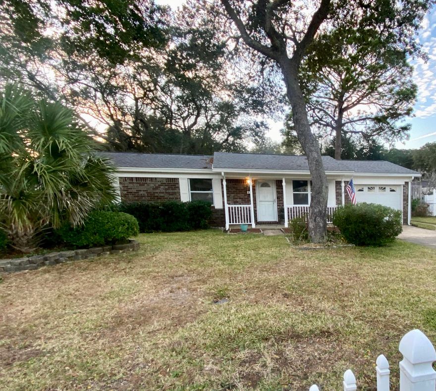 This versatile 4BR/2BA home in Shalimar FL is newly painted and move-in ready! A well-maintained home offering flexibility to fit your lifestyle. Includes all appliances as well as the washer and dryer. The large kitchen/dining area open the living room. A sliding glass door to the back patio. Skylights in the kitchen and bathroom allow for natural light to shine in. Enjoy the Florida sunshine in the privacy-fenced backyard or from the front porch admiring the beautifully maintained lawn, enclosed with a white picket fence and equipped with a sprinkler system. Conveniently located near military bases, schools, shopping, and everyday amenities. A fantastic opportunity to personalize and make this your new home or investment property.