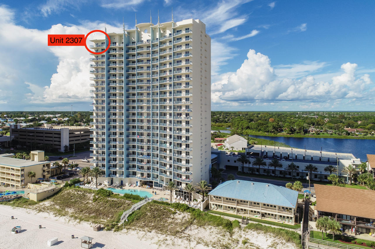 Penthouse corner unit in highly desirable Sterling Breeze Condominiums. This 3 bedroom, 3 bath with lockout/separate access has numerous upgrades including furnishings and has never been rented. Exceptionally maintained, the condo has 2 brand new AC units, and water heaters. Built-ins were recently added for additional storage space, white shiplap walls, all baths have tile flooring and tile glass rimless showers installed. The kitchen has a custom backsplash, breakfast bar, and new stainless steel appliances. The lockout has a kitchenette, large closet, full bath, and separate private access. Additional guest bedroom is outfitted with desk, bunk and trundle beds. Master Suite faces the Gulf and has direct balcony access, dual vanities in bath and an oversized shower. Please Click More...