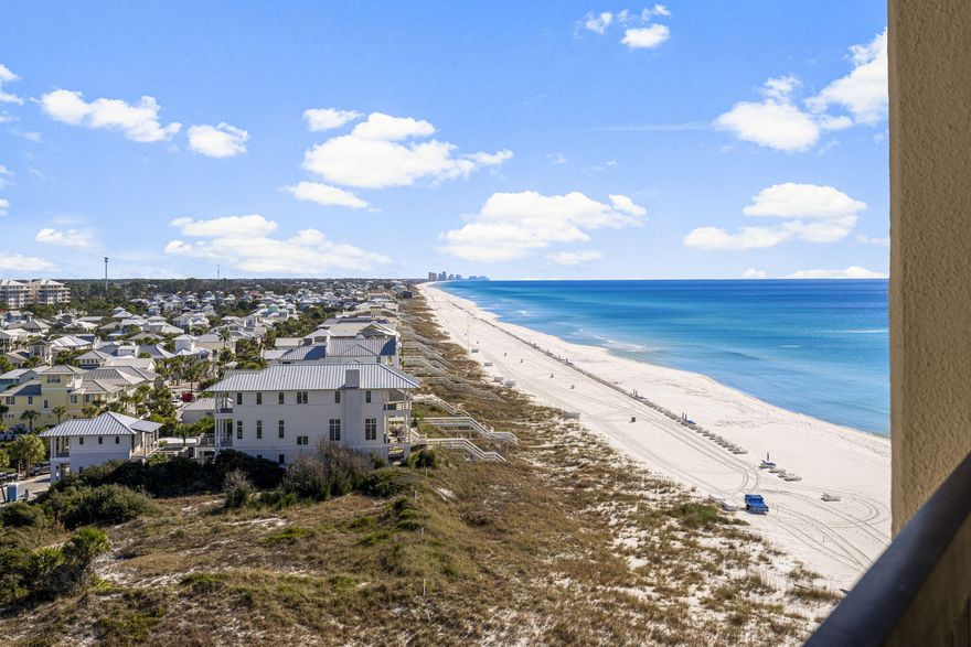 Remodeled and renovated condo located on the coveted 9th floor of Pinnacle Port in the southernmost wing with spectacular views directly overlooking the Gulf of Mexico and Carillon Beach.  This 3 bedroom / 3 bathroom, 1244 square foot condo is one of the largest floor plans in Pinnacle Port.  Boasting two master bedrooms (one on the first floor and one on the second floor) facing the Gulf and guest bedroom facing Lake Powell, you get the absolute best of both waterfront views.The guest bedroom overlooks Lake Powell.  The owner has completely decked this condo out with custom furnishings and appurtenances, and new blinds and window treatments.