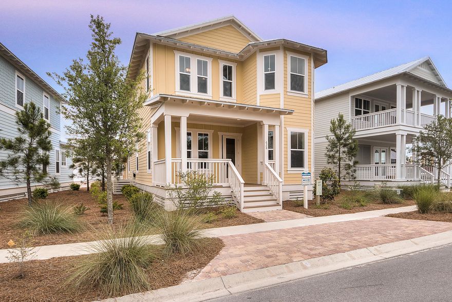 New, high-quality construction home in NatureWalk is ready to move in! NatureWalk is nestled between protected borders of the state forest, adjacent to WaterColor, Seaside, and the heart of 30A. Charming new home offers 2 stories, 1 car garage, 3 bed/3.5 baths, bunk room AND day room. This adorable Beachscape plan has a great master suite on the first floor and another upstairs. Features dark wood floors, upgraded cabinets, granite, tile backsplash, and GE Caf built in appliance package (with gas cooktop) adorn this kitchen. The Gathering Place, the community's amenity center includes: a resort-style beach entry pool, heated lap pool, children's pool, tot lot, hammocks, multiple entertainment areas including a firepit, grills and seasonal BEACH SHUTTLE