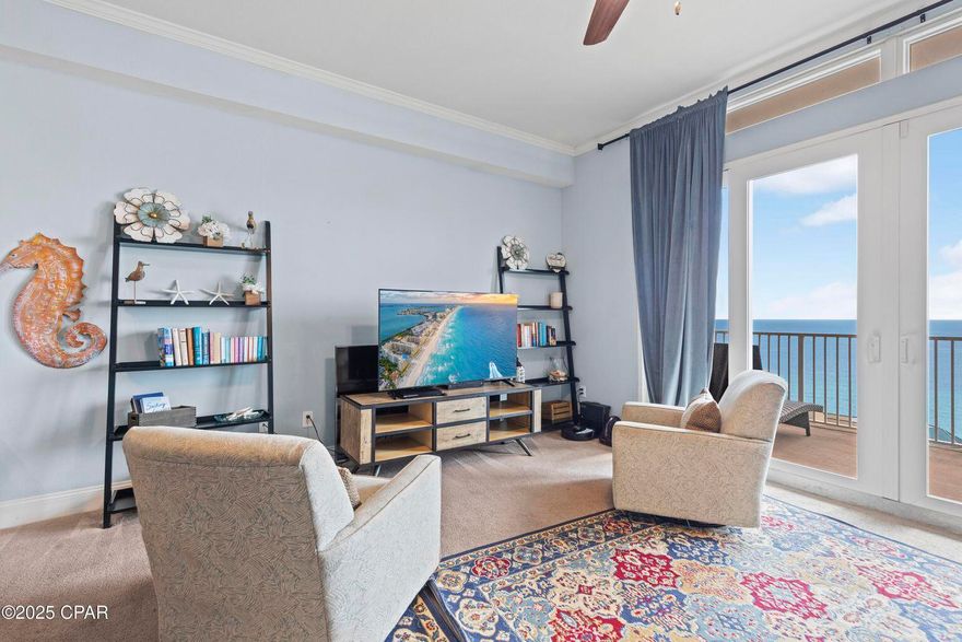 Experience the pinnacle of resort living in Panama City Beach! This Gulf-view penthouse, Unit 2116 at Laketown Wharf, offers a rare top-floor opportunity with 9-10 ft ceilings and a spacious layout--larger than many 2-bed units. This turnkey 1-bedroom, 2-bath condo with a bunk nook and private balcony delivers stunning Gulf views and a true sense of luxury. Fully furnished for effortless living, it's ideal as a high-performing rental or second home. Enjoy five pools (including rooftop and Gulf-view), direct gated beach access, nightly fountain shows, on-site dining, bars, fitness center, and covered parking. HOA covers cable, WiFi, insurance, security, and all amenities--making this a stress-free investment in paradise!