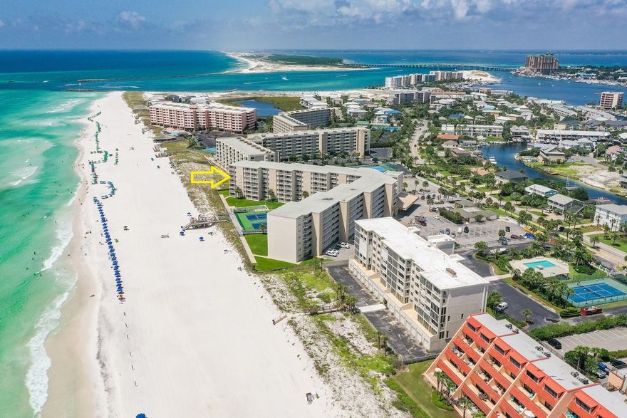 Are you looking for a really good DEAL?! This is it! 2 Bedroom, 2 Bath, Beachfront unit at the Holiday Surf and Racquet  with the best views in the complex.This unit has been in the same family for over two decades and has not been on the rental program. Other 2 bedroom upgraded units in the facility generate around $55K+ in rental income.Holiday Surf and Racquet Club is a low-density, well-established property located on gorgeous Holiday Isle.  It has the lowest HOA fees on Gulf Shore Drive. Gated Community, Private Beach, Gym, 2 Coin Laundry Facilities, Tennis Courts, Pool, onsite front desk and more!