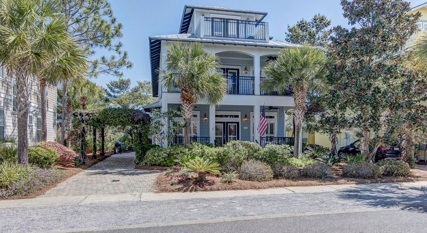 Under contract - taking backup offers - This spectacular 3-story, 5-bedroom, and 4.5-bathroom beach home sits on a beautifully landscaped, oversized lot providing plenty of space for enjoyment.  This custom home will captivate you the moment you step from the front porch into the light-filled entry. The open floor plan provides tranquil beach elegance with every detail exhibiting craftsman quality. This home is one of few 5 bedrooms on 30A with 2 masters. The first level offers a large private guest room and a screened in back porch. There is a large observation deck that is partially covered for enjoying the sun and shade. You are a 5-minute tram ride away from the sandy beach. Seacrest Beach offers incredible amenities with a remarkable 12,000 square foot lagoon pool. space. Newly updated in 2017, the HVAC was replaced in 2019 and the exterior was painted in 2020. It is completely furnished and move-in ready or ready to rent. Rental potential is $150,000+ yearly. Deeded beach access through Sunset Beach is accessible via neighborhood tram service or a quick walk. Shopping, dining, and entertainment are located nearby in the neighboring Village of South Walton, Rosemary Beach and Alys Beach.
The HOA fees include the Tram service, trash, and high speed internet.