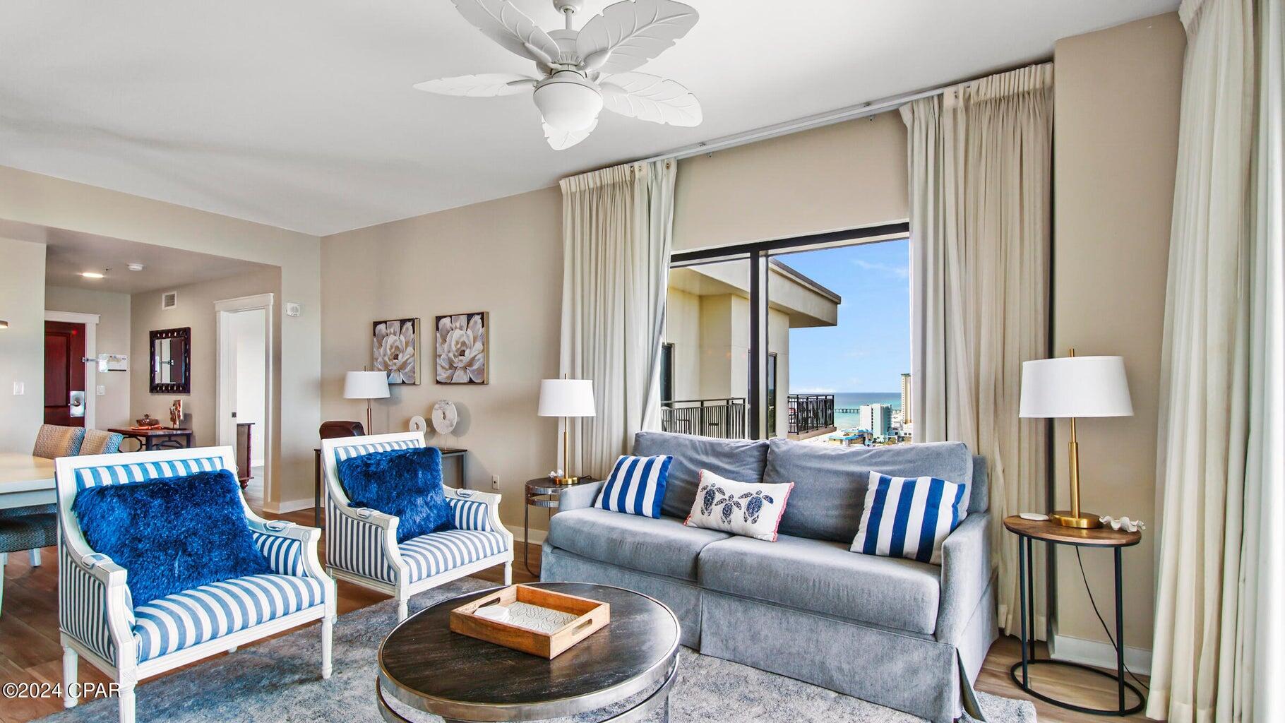 Welcome to your dream beach getaway at Origin at Seahaven! SELLER FINANCING AVAILABLE! This luxurious 3-bedroom, 3-bathroom vacation rental condo is the epitome of coastal elegance, offering 1799 square feet of beautifully furnished, modern living space. Situated in the heart of Panama City Beach, this condo promises a lavish lifestyle with a plethora of on-site amenities to indulge in. Take a dip in the resort-style pool on the 4th floor while soaking in breathtaking views of the Gulf of Mexico, unwind on the sunset deck, or catch a movie in the theater room. For some friendly competition, head to the game room, or maintain your fitness routine in the state-of-the-art fitness center before relaxing in the sauna. With deeded beach access, covered garage parking, and 24/7 security, your comfort and safety are paramount. Convenient grill and picnic areas allow for outdoor gatherings with ease. Immerse yourself in the vibrant local scene with locally owned restaurants, bars, and shops just a short stroll away. Plus, Pier Park, offering an abundance of shopping, dining, and entertainment options, is less than a mile from your doorstep. A PCB favorite dining spot known as Sharky's is just across the street! This condo is offered fully furnished and turnkey ready, ensuring a hassle-free experience from the moment you arrive. Don't miss out on the opportunity to experience coastal paradise in style. Book your showing today and get ready to make unforgettable memories in this exquisite retreat!