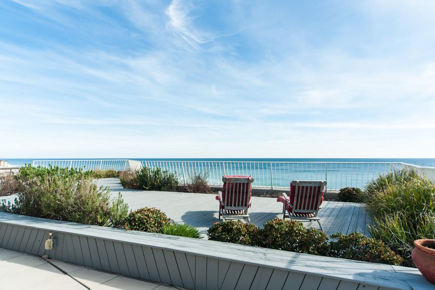 HUGE TERRACE! 2,200 square feet terrace directly overlooking the Gulf of Mexico from the Edgewater Beach Resort. What a fantastic way to watch the sunrise, sunset, or dolphins playing in the distance. 7th floor, sold FURNISHED, with a strong rental history. The open floorplan is great for entertaining. Master bedroom has huge windows facing the Gulf, with sliding glass door to the balcony. The hurricane sliding doors offer peace of mind. All 3 bathrooms have been remodeled recently.Gated beach resort with an on-site, well respected HOA office and rental program make this the place to be. 2 large pools, waterfall, hot tub, kiddie pool, playground, fitness center, and parking garage. Plenty of activities in addition to the 400+ feet of beach frontage.