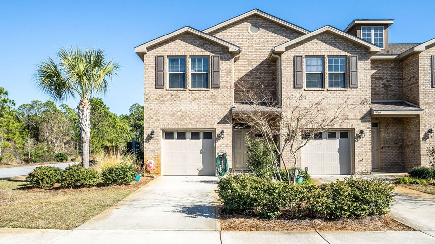 Check out this corner unit where you will enjoy a wooded lot beside the property and natural light from side windows. This home features luxury vinyl flooring throughout the common areas, granite countertops, fresh paint and second floor washer and dryer located conveniently close to the beautiful bedrooms. The modern kitchen has over-sized wood cabinets and stainless steel appliances and breakfast bar as well as space for a kitchen table for family meals. Living room is open concept with a glass door that walks out to a cute porch. Master bedroom has 3 large windows that provide natural light, master bath has a dual vanity with a walk in shower. Enjoy the landscaping without the maintenance! Community has a lovely pool area for hot summer days.