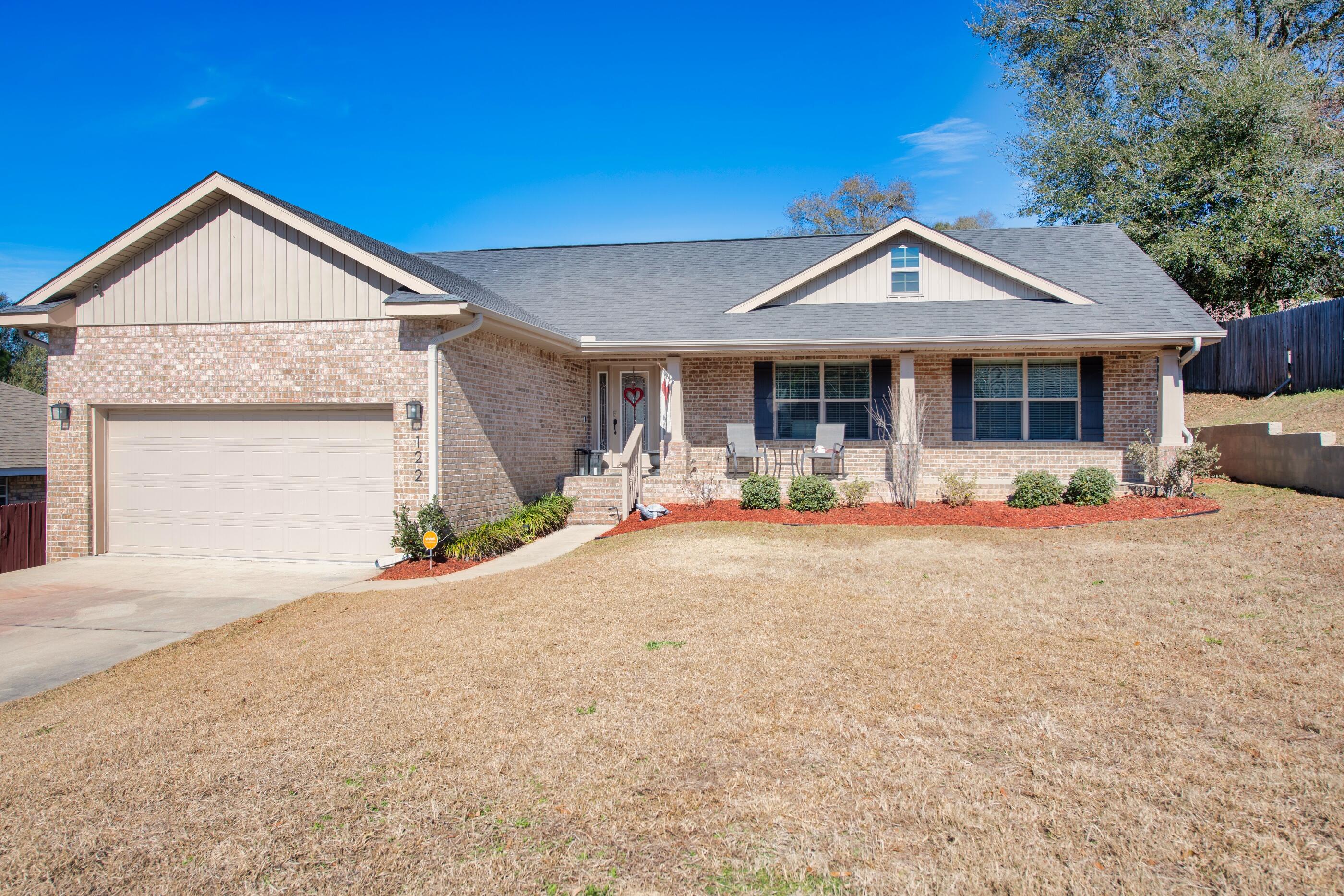 Spacious 4 bd 2 bath home located in Crestview. Walkthrough the spacious living area into an eat in kitchen with bar area! The kitchen also offers granite counter tops as well as stainless steel appliances and vinyl plank flooring in living room, hallway and two of the bedrooms. This home has been upgraded with heat/AC mini split in garage, air purifier through home, and ethernet cord access in every bedroom! The primary bedroom is spacious with an ensuite bathroom featuring double sinks and separate tub/ shower! Stepping out back, one will find a covered patio ready for gatherings! call today to schedule your showing!